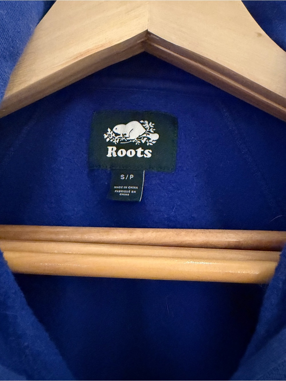 Royal Blue Roots Organic Original Cropped Half-Zip in Small - Picture 2 of 6